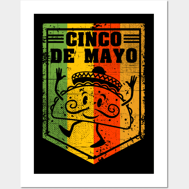 Cinco de Mayo Dancing Taco Wall Art by RadStar